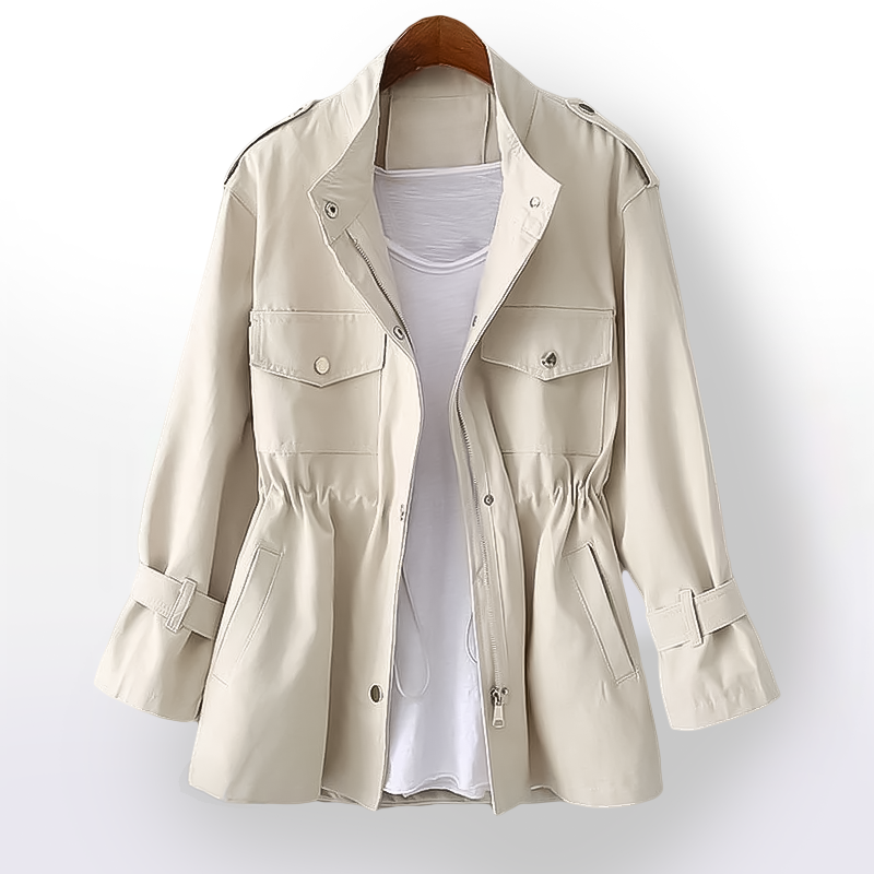 Chic women's waterproof trench coat, perfect for spring & fall fashion outerwear.