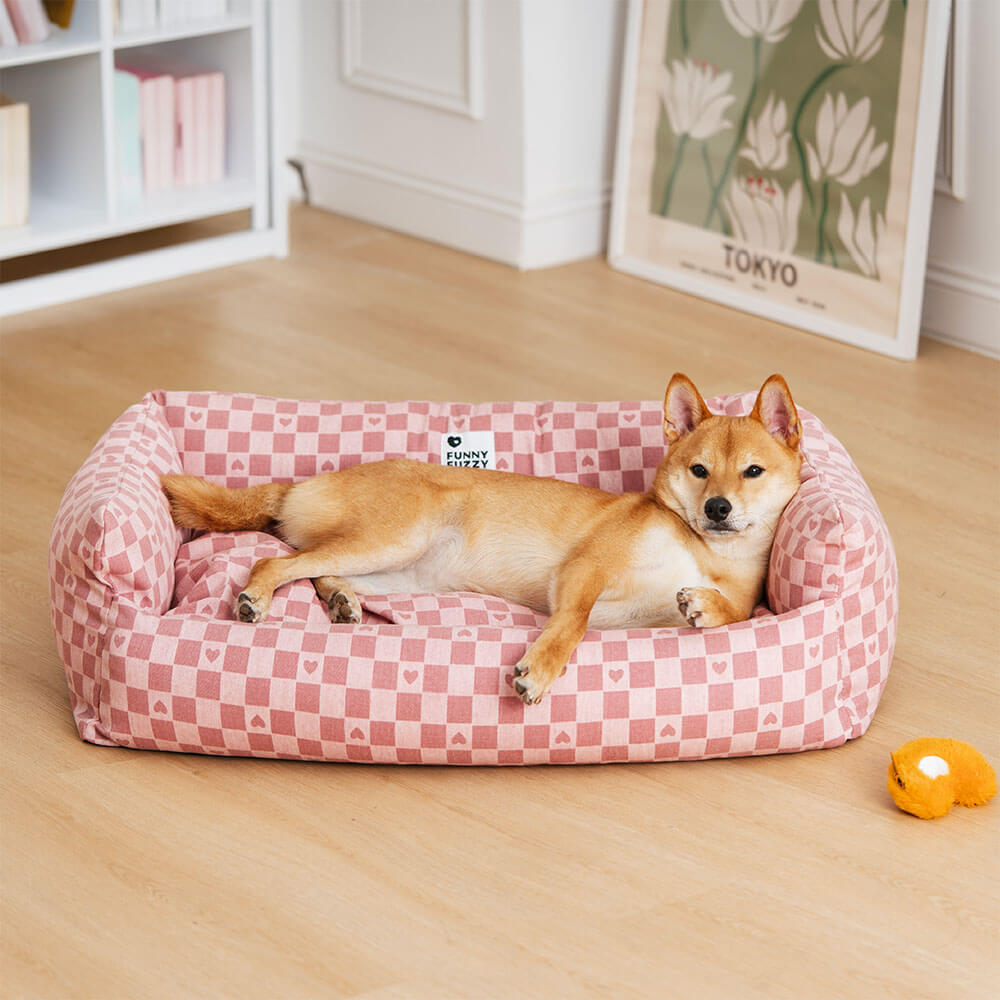 Washable deep sleep dog bed, a cozy pet sofa with a reversible mat