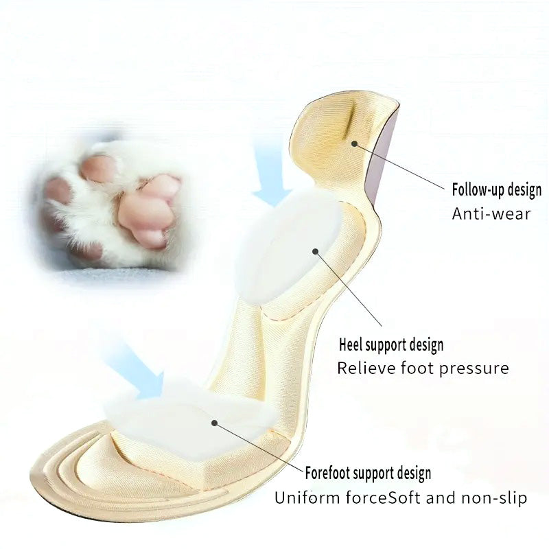 Soft memory foam heel inserts designed for ultimate foot comfort, support, and pressure relief.