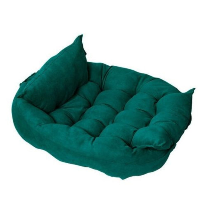 Luxury velvet dog bed, 3-in-1 adaptable lounger, ideal for pet relaxation, washable
