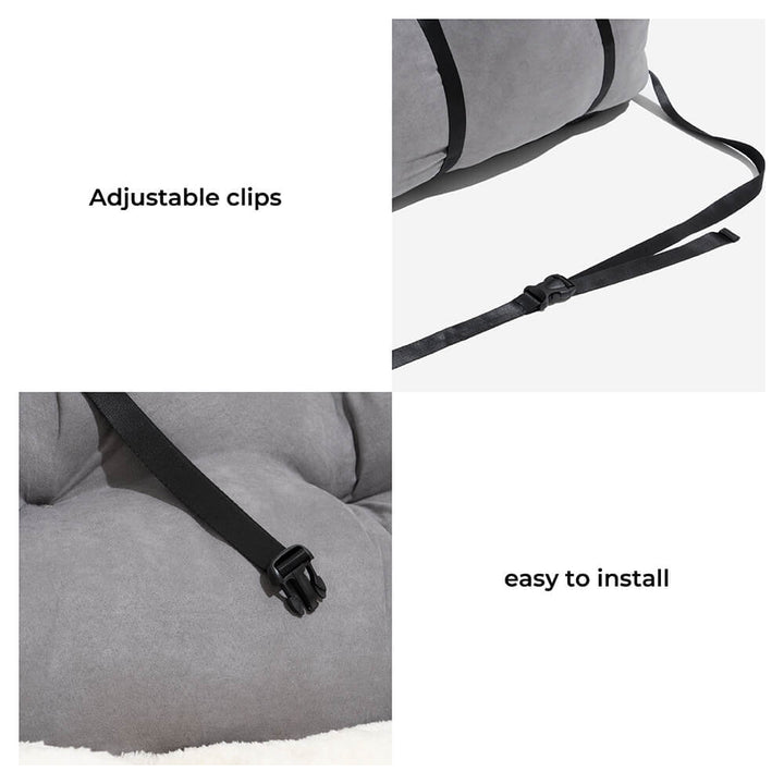 Luxury dog travel bed for car back seat, waterproof, medium dog comfort.