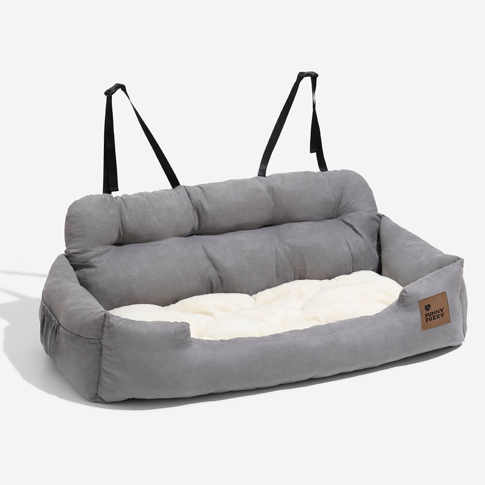 Secure pet travel: waterproof dog car bed, medium, back seat safe.