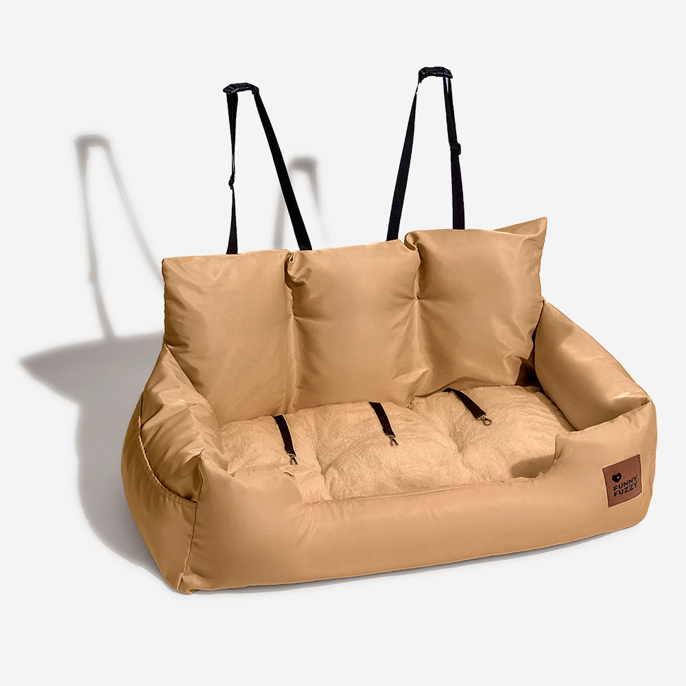 Travel safe with this dog back seat bolster bed, large size, pet comfort.