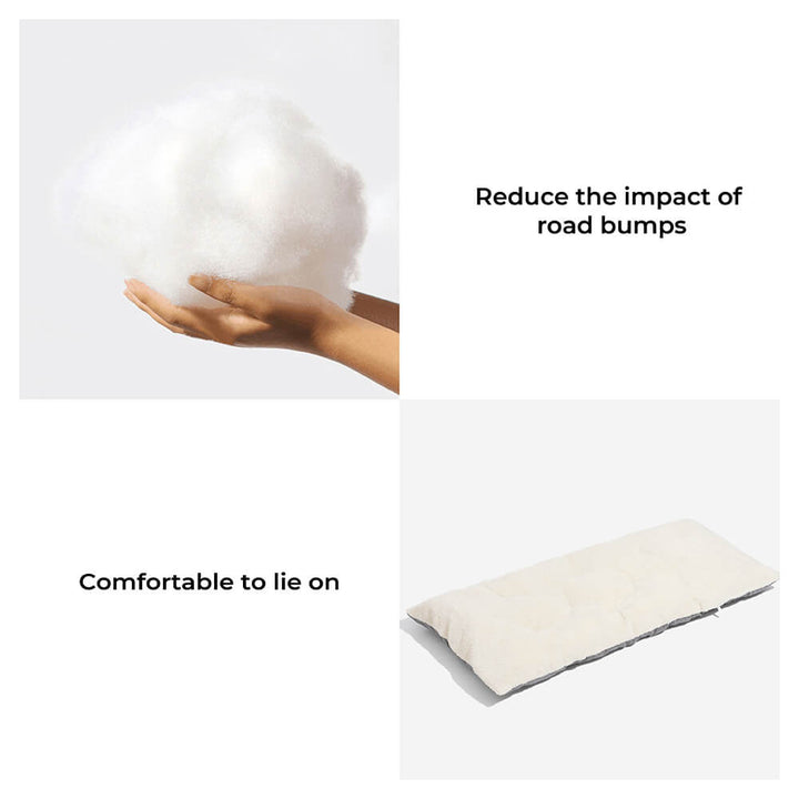 Medium dog car seat, waterproof, with comfy bolsters for safe travel.