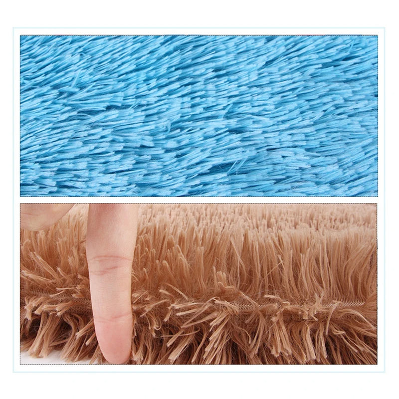 Close-up of fluffy texture on a calming pet blanket, suitable for dogs and cats, machine washable