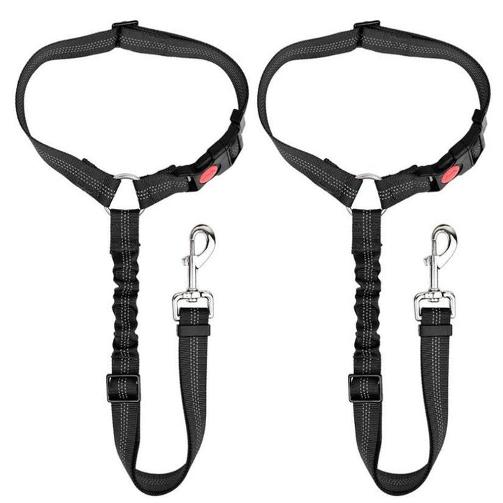 Universal pet car seat belt, secures dogs safely in cars with adjustable leash