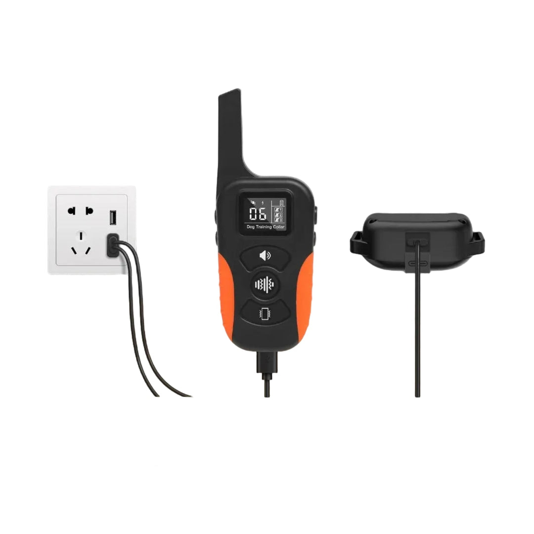 Waterproof dog training collar with long range remote and multiple tones for effective pet obedience.