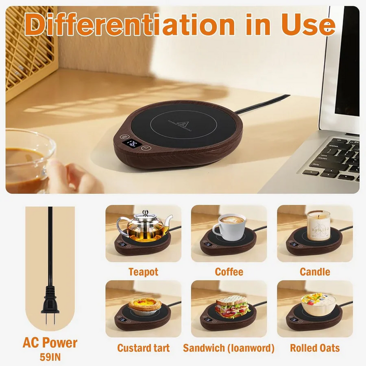 Maintain ideal temperature for coffee, tea & hot drinks with this powerful electric mug warmer.