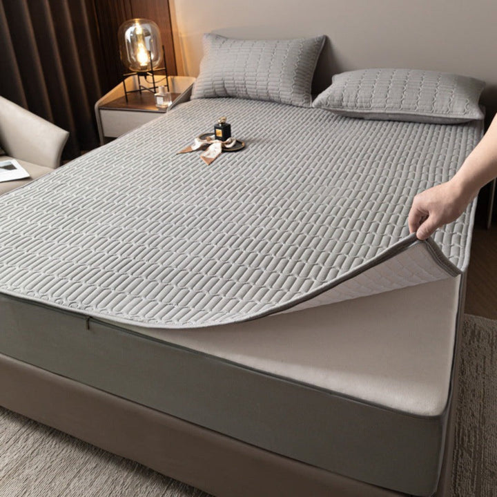 Soft waterproof mattress protector provides deep pocket bed protection, ensuring a comfortable & hygienic sleep.