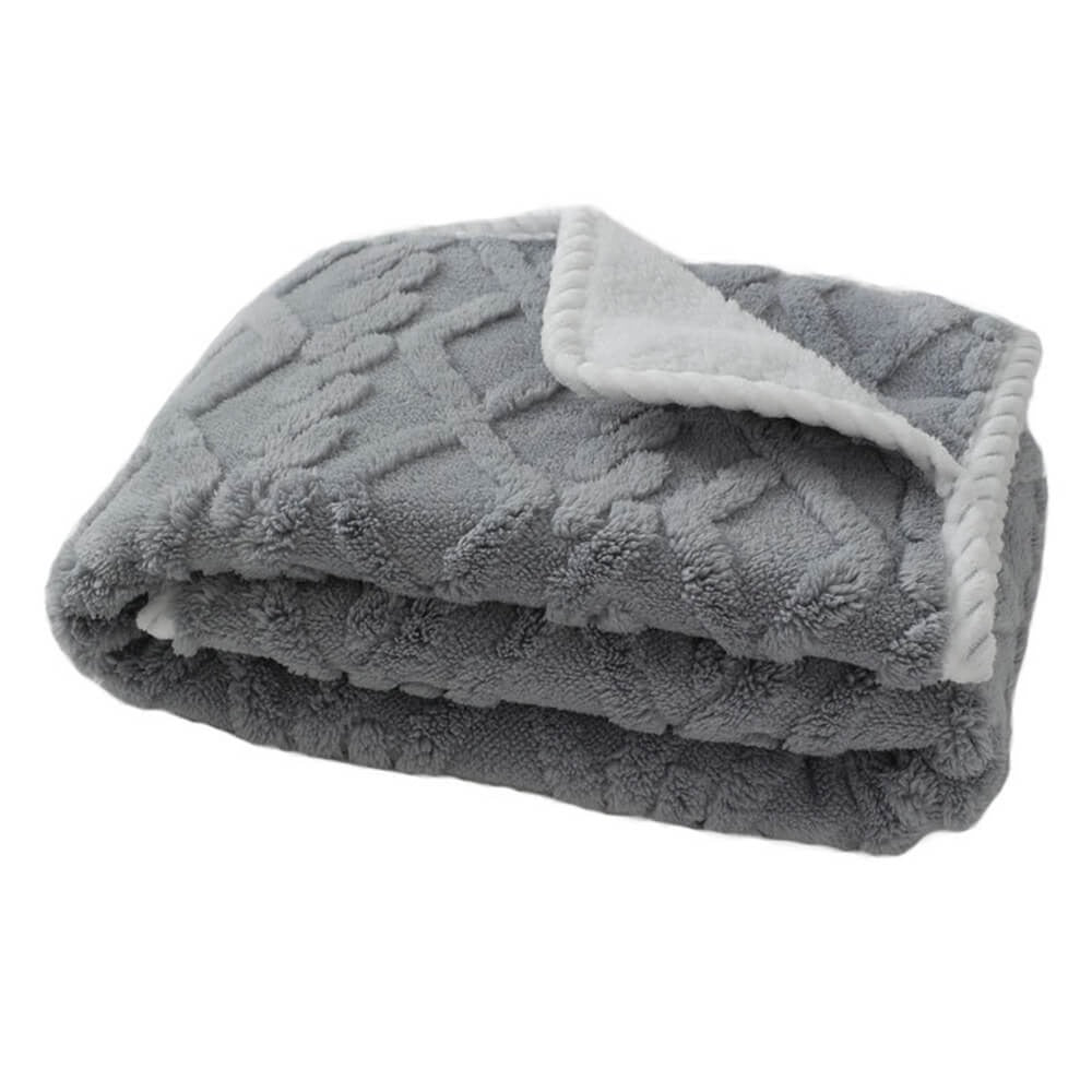 Cozy khaki waterproof fleece pet blanket for puppies, warm & soft dog bed cover. Ultimate pet comfort.