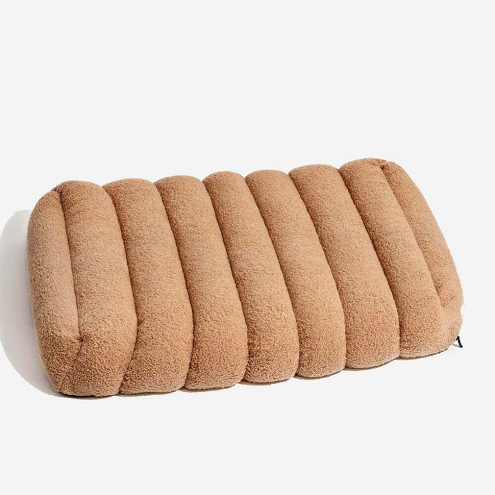 Creamy large washable flat dog bed for ultimate pet comfort. Soft, cozy material, perfect for napping & lounging.
