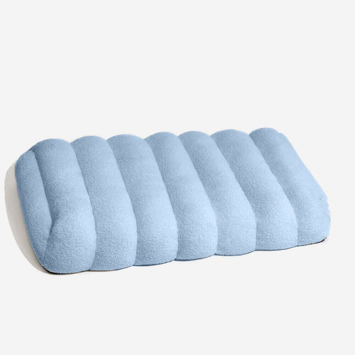 Cozy large creamy flat dog bed for big dogs. Washable pet accessory provides ultimate comfort for rest & relaxation.