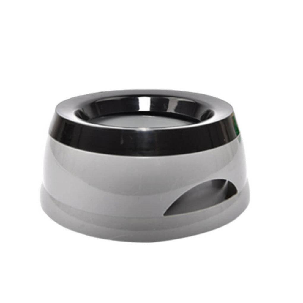 Innovative no-spill dog water bowl with floating disk, ideal for home and travel, promoting slow drinking & hydration.