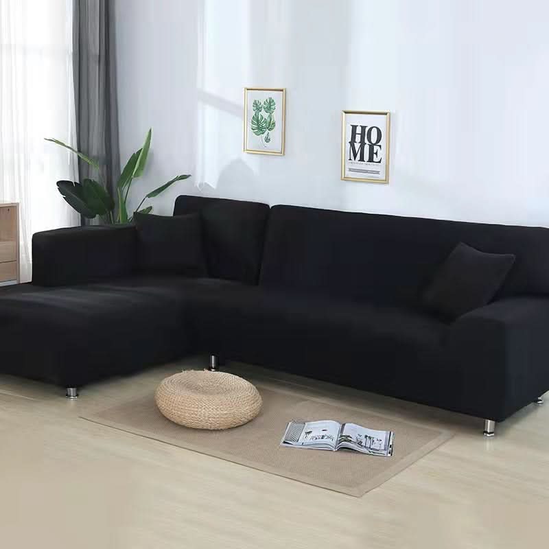 Stretch sofa cover in a sleek modern design, universal fit for your living room furniture.