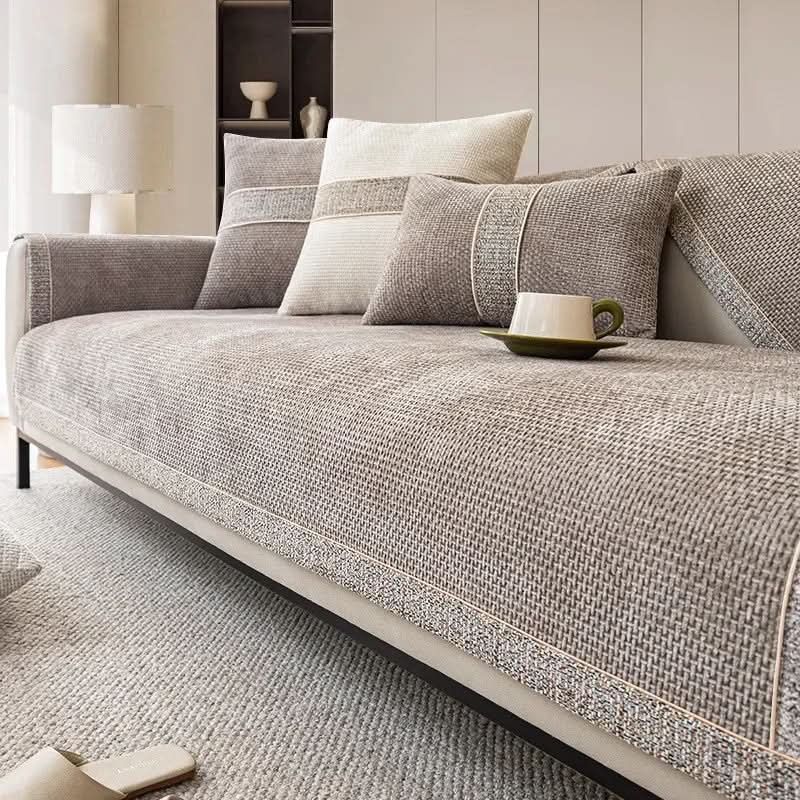 Durable living room sofa protector, non-slip & machine washable. Ideal for pet owners, modern home decor.