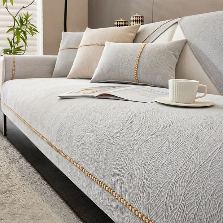 Easy-care, machine washable non-slip couch cover. Pet friendly & stylish protection for your living room sofa.