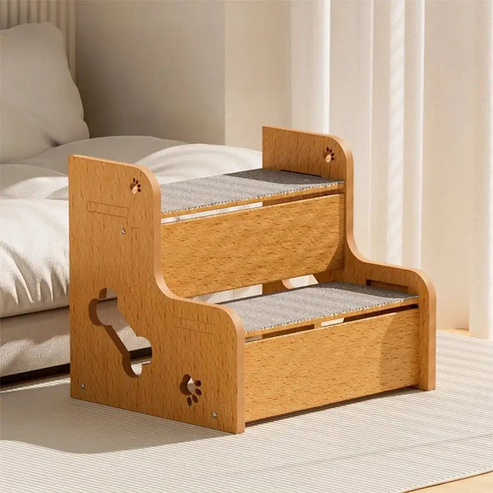 Sturdy pet steps & mobility aid for small dogs & senior pets. Features non-slip surface for safe ascent to furniture.