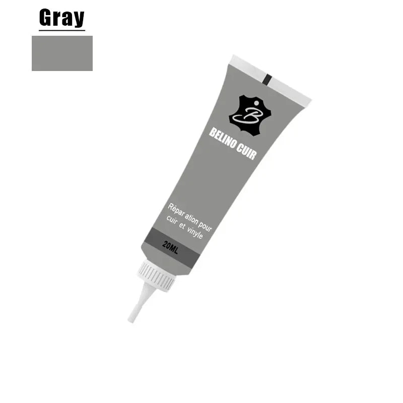 Leather repair gel for quick and effective restoration of scratches, cracks, and rips on upholstery.