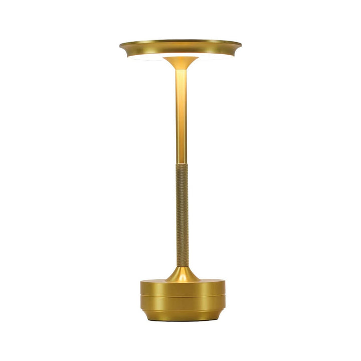 Portable LED touch table lamp with stepless dimming, perfect for indoor & outdoor use.