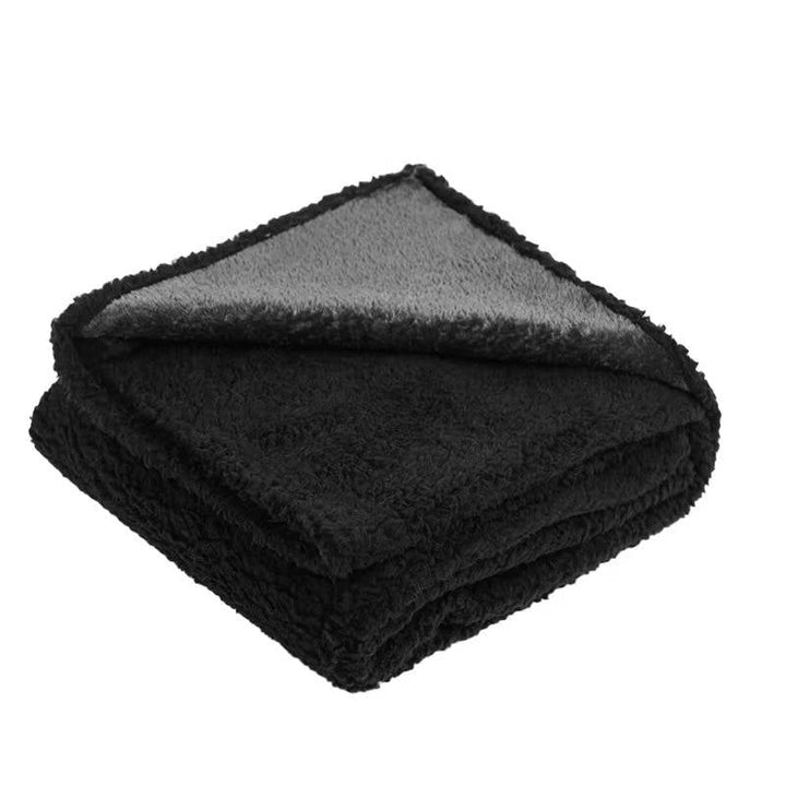 Reversible waterproof pet blanket, soft sherpa dog & cat accessory, protects furniture from spills