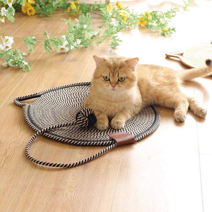 Durable cat scratching mat & lounge pad protecting furniture, ideal for claw care.