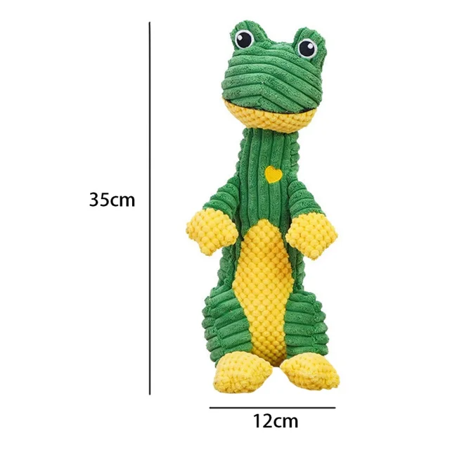 Plush yet strong dog chew toy for aggressive chewers, squeaky interior for added fun, dog supply
