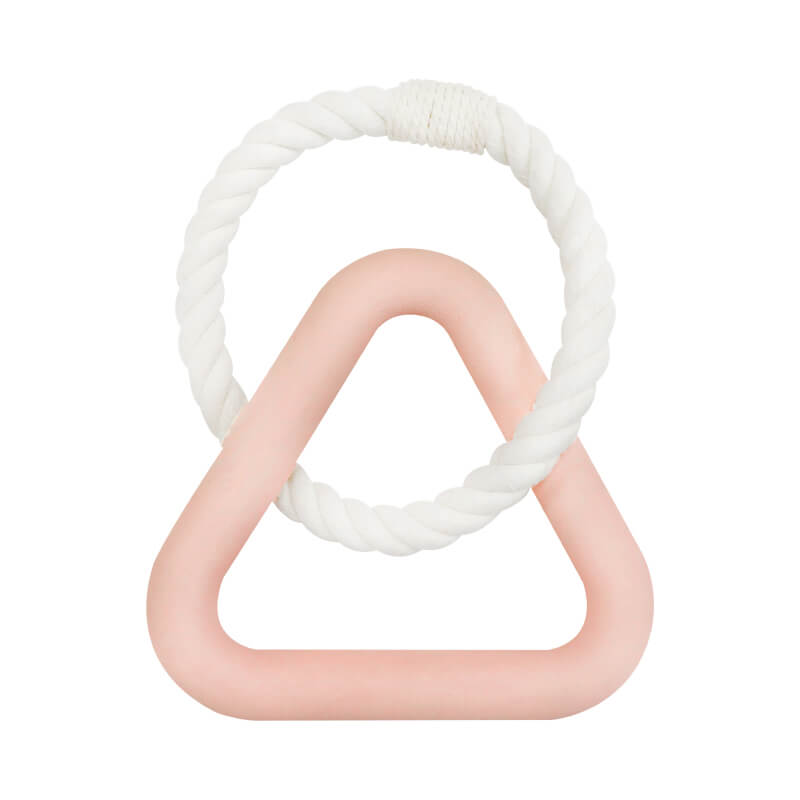 Close-up view of the robust construction of an interactive dog chew toy