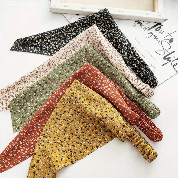 Women's elegant floral chiffon hair accessory, a lovely bandana headband for a refined look.