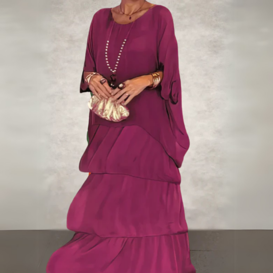 Women's elegant summer maxi dress, flowing fabric for graceful evening wear.