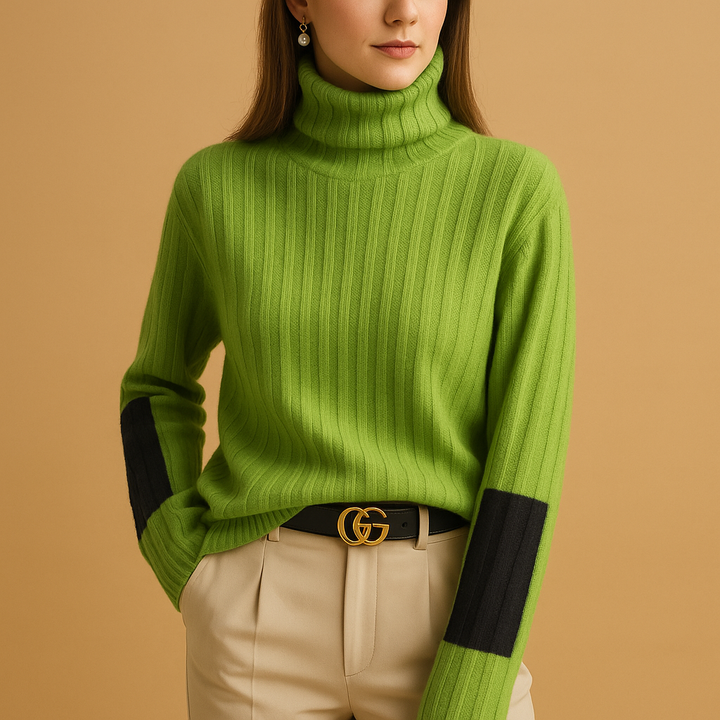Women's comfortable slim-fit turtleneck sweater. Elegant long-sleeve design for versatile fall & winter looks.
