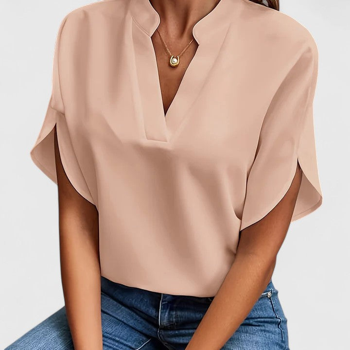 Green versatile women's blouse. Chic & elegant top, perfect for spring/summer casual wear or office.