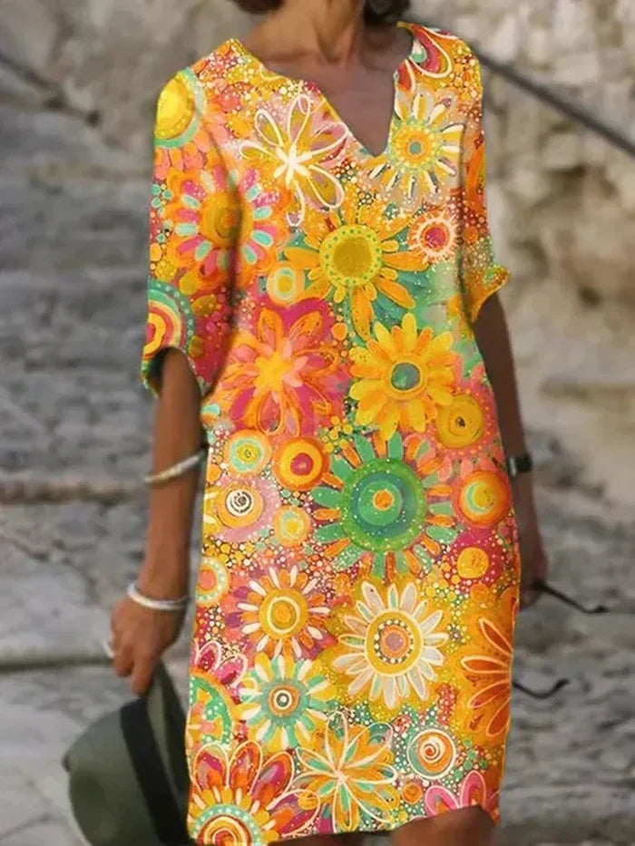 Fashionable women's elegant floral evening dress with tummy control. Ideal for parties & special events.