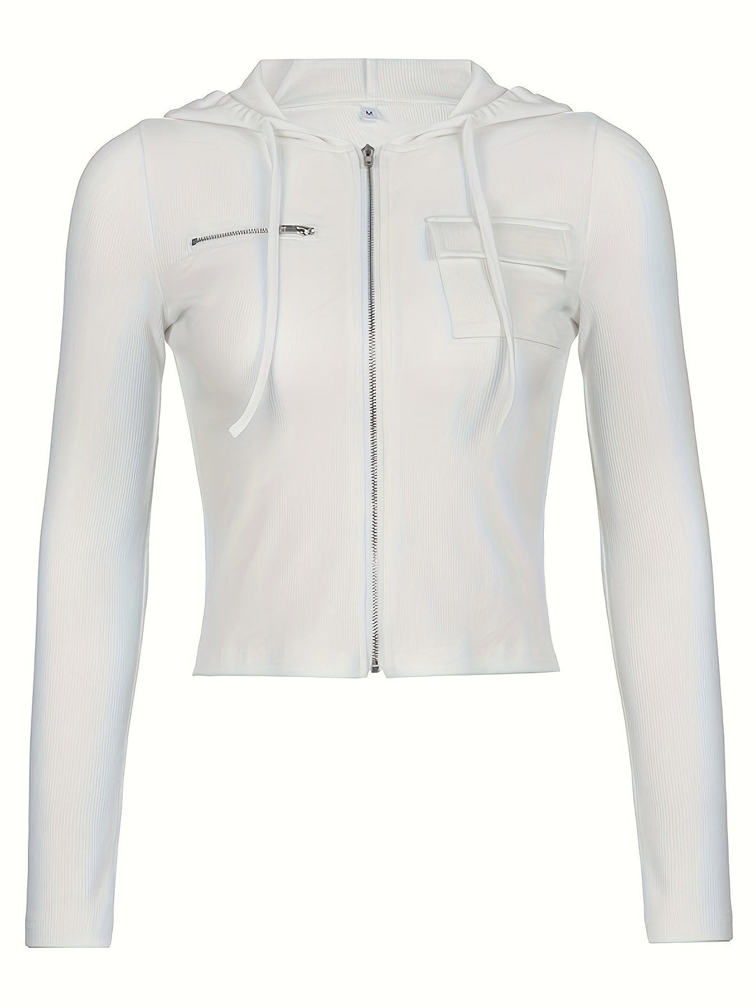 Effortlessly stylish women's cropped hooded sweatshirt with long sleeves for spring comfort & casual wear.