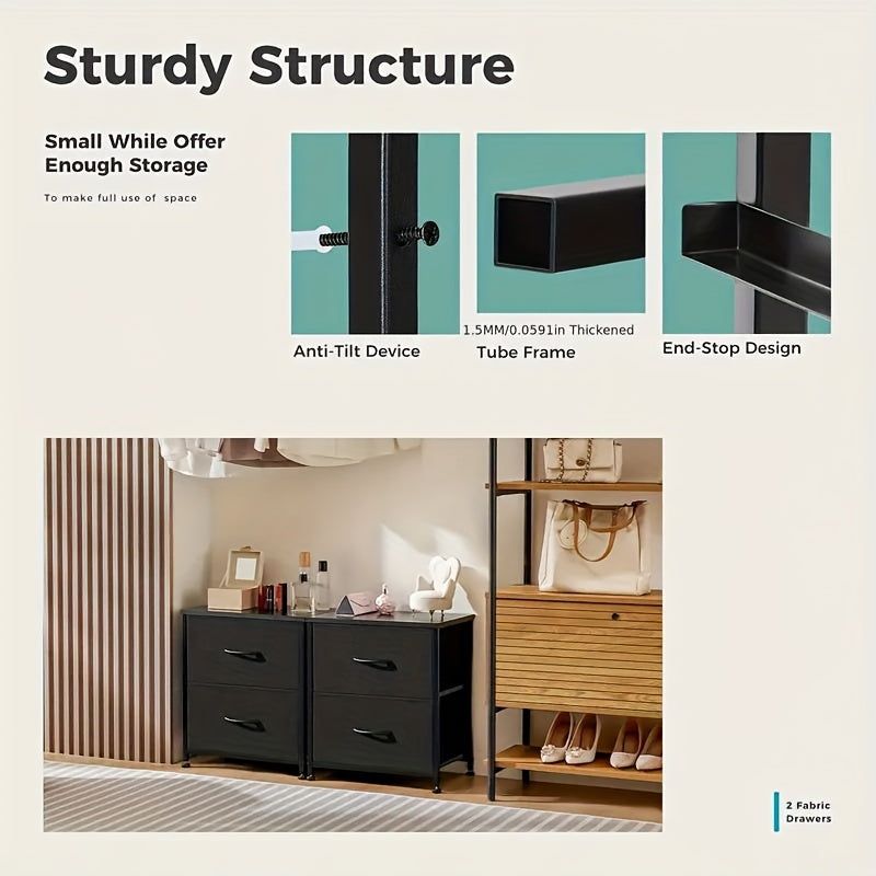 Two compact nightstands designed for bedrooms, providing essential storage without taking up much space.