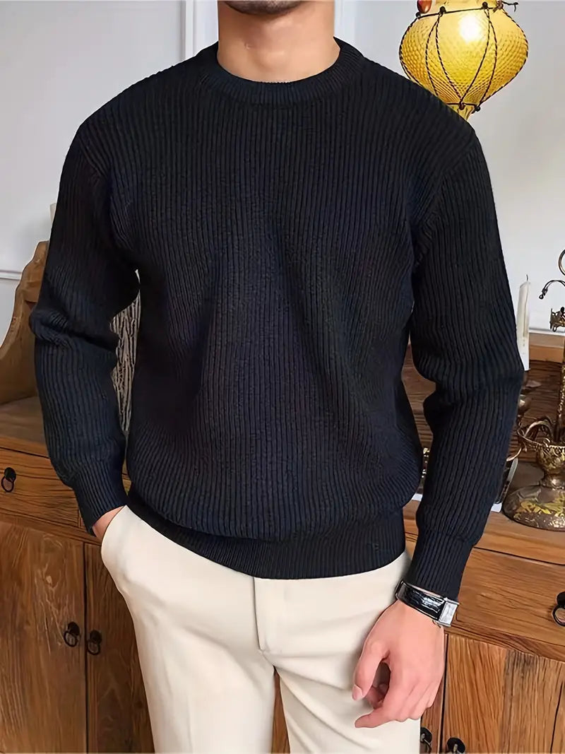 Men's Milan Classic Crew Neck Top, a stylish and versatile long sleeve pullover for everyday wear.