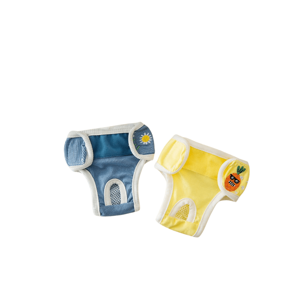 Female dog reusable diaper pants, adjustable for secure fit & leak-proof protection from incontinence.