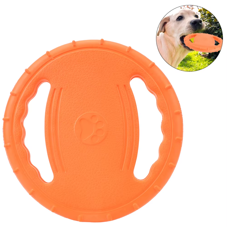 Floating dog teething ring, durable chew toy for dental care, red textured surface