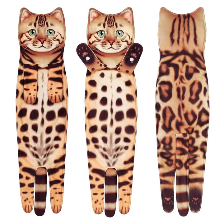 Whimsical cat hand towel, quick-dry technology, ultra-absorbent, a must-have for cat fans.