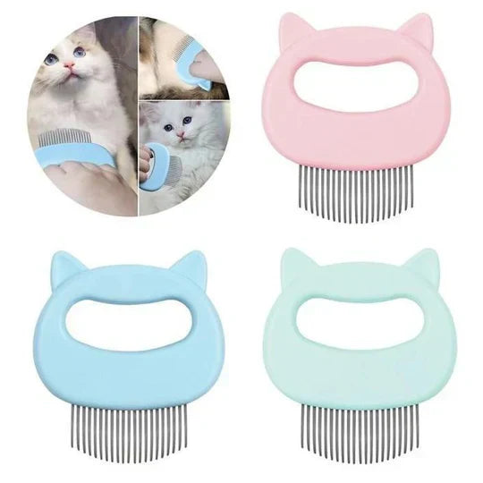 Comfort-grip cat massager brush, a pet grooming tool for professional-grade shedding and coat maintenance