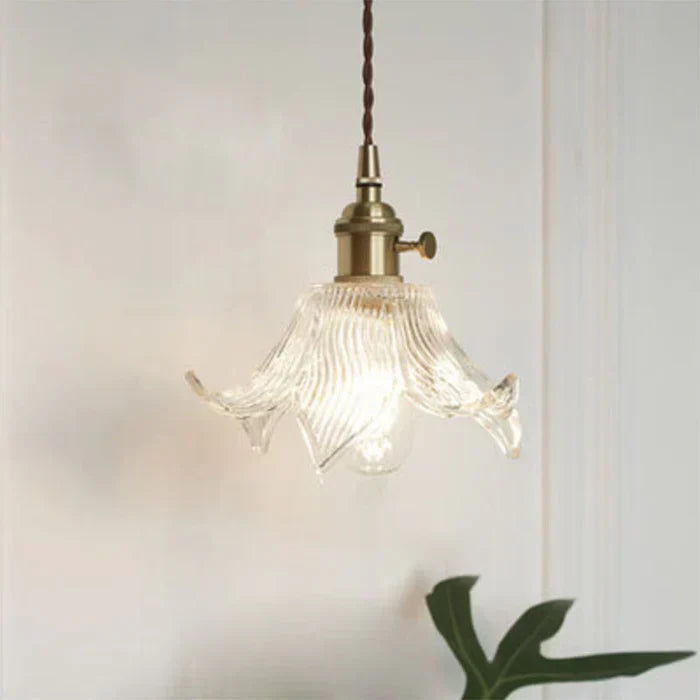 Elegant Glass Pendant Lamp, OpulentGlow for dining room. Modern ceiling light fixture.