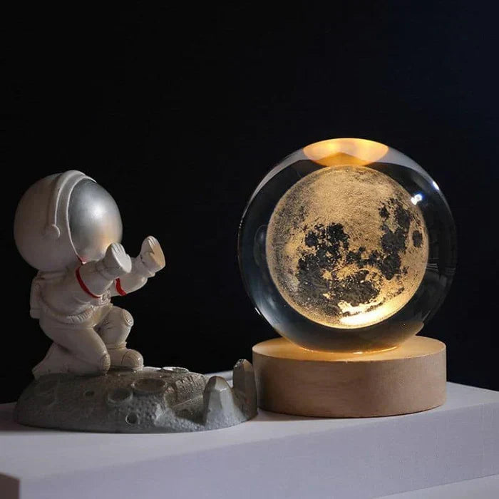 Celestial Home Decor Glowing Sphere Night Light, 3D engraved galaxy universe lamp.