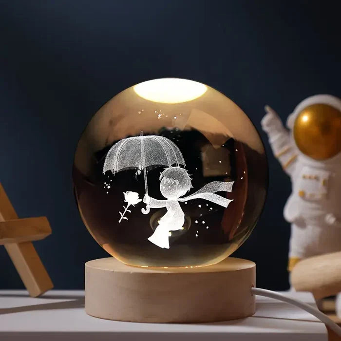 Detailed 3D engraved universe glowing sphere night light, perfect celestial lamp for immersive space decor.
