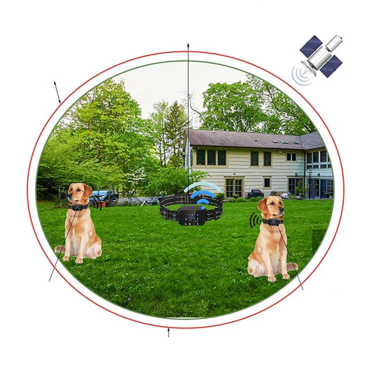 Dog training collar with GPS, an electronic invisible fence for pet safety and obedience.