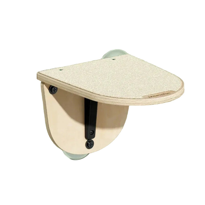 Grey cat window perch with scratching post & lounger, plush cushion, sisal post, for indoor cats