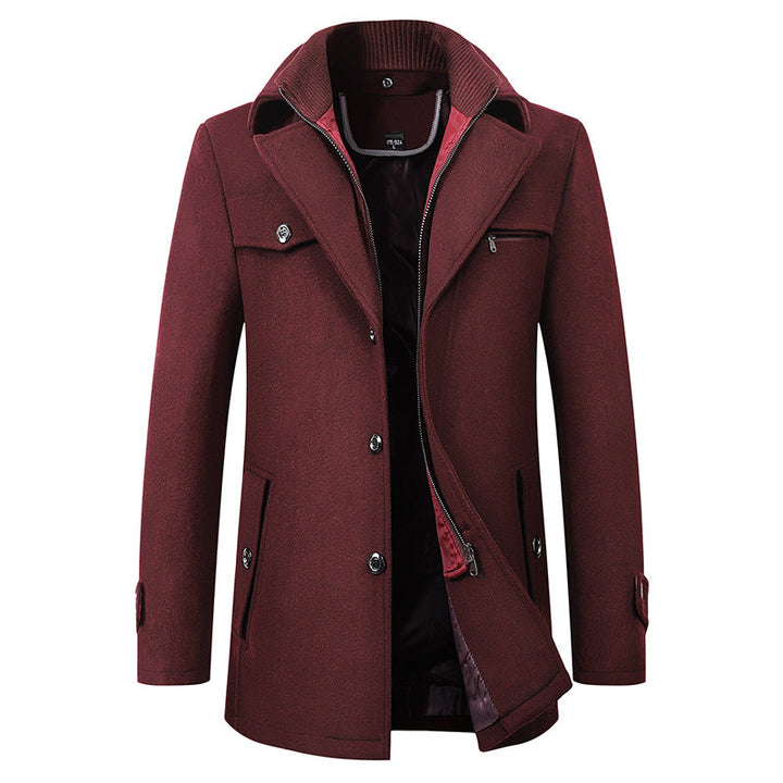 Durable men's winter coat, a classic tailored trench providing warmth and style for men's fashion.