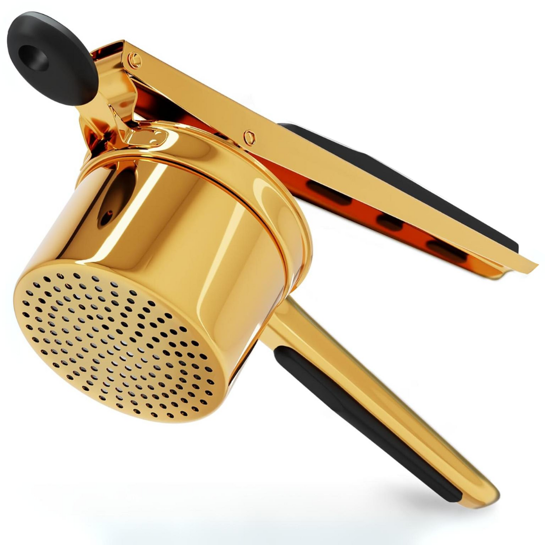 Premium heavy-duty stainless steel potato masher; essential kitchen tool for mashing vegetables easily.
