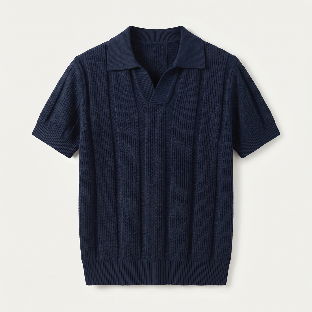 Modern men's breathable polo, offering ultimate comfort & everyday style. Ideal for summer & casual fashion.