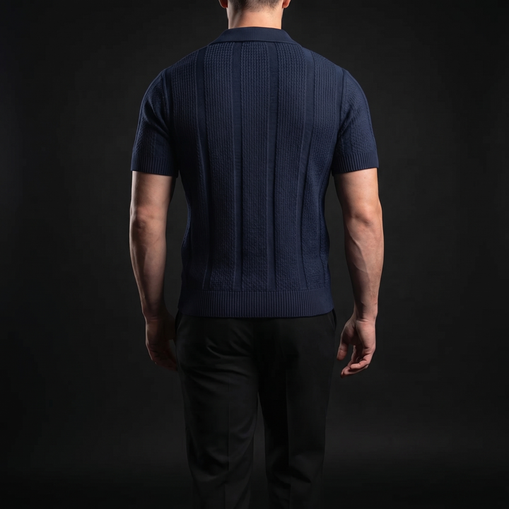 Men's short-sleeve comfort polo, a versatile breathable top for smart casual occasions & everyday fashion.