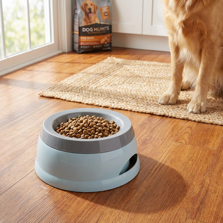 No-spill floating disk dog water bowl for car travel, keeping pets hydrated without messes. Portable & durable pet supply.
