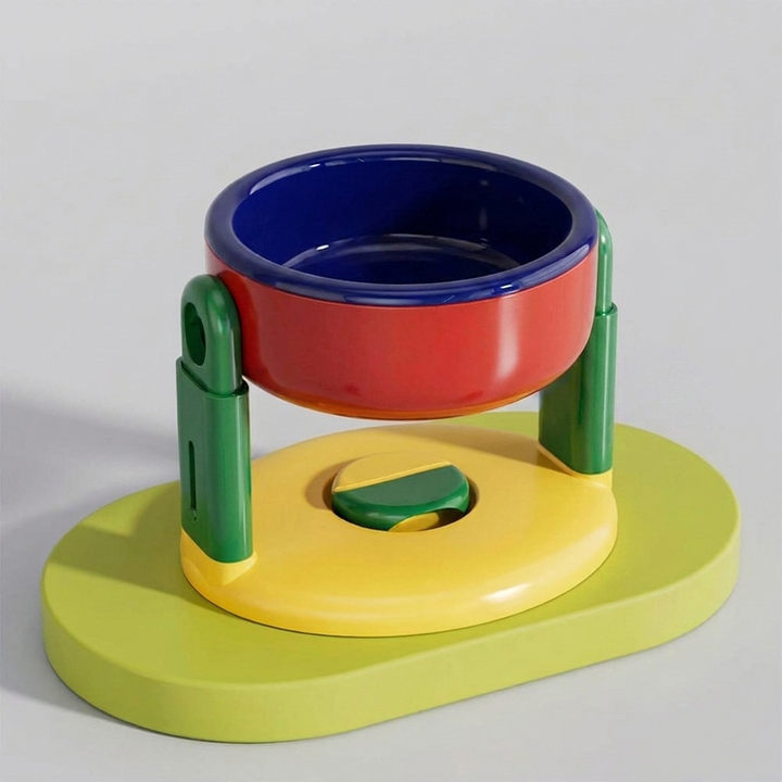 Pet elevated feeding bowl for neck protection. A pet health supply providing comfortable, anti-slip feeding.